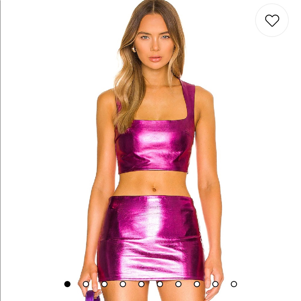 (h:ours) Kida Top & Skirt in Fuchsia